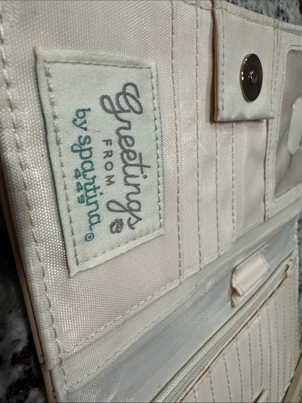 Spartina 449 Charleston Map Zip Pouch in Light Blue, Green & Tan